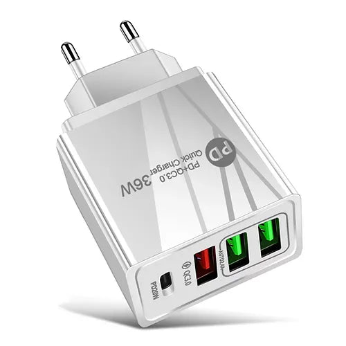 ACTION CHARGER 4 PORTE USB 3 + PD QC3.0 25W caricabatterie Onegearpro