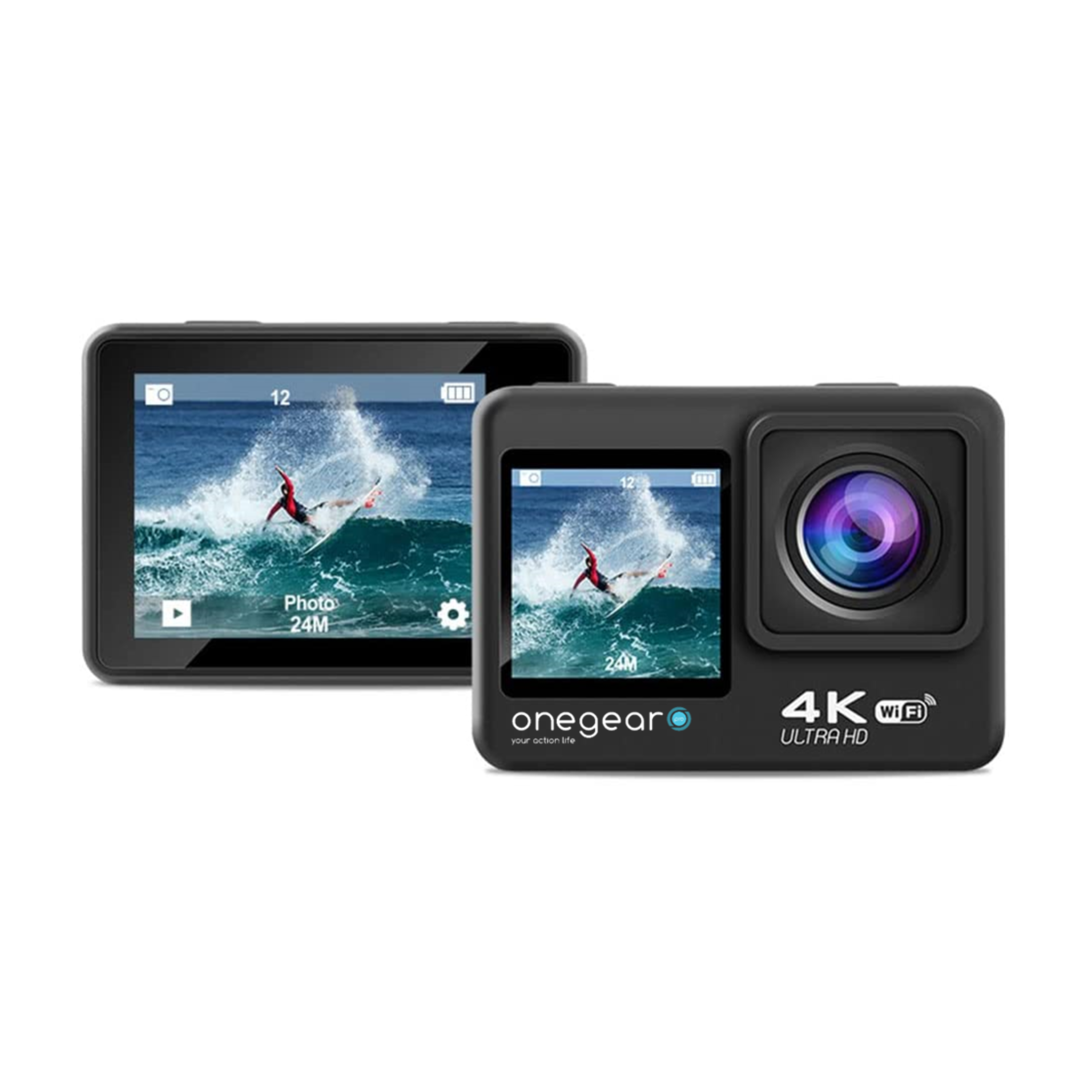 EIS4K PRO 60 FPS Stabilizzatore EIS SIX -AXIS Doppio display 30 mt waterproof actioncam