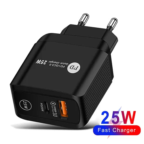 ACTION CHARGER 2 PORTA USB + PD QC3.0 25W caricabatterie Onegearpro