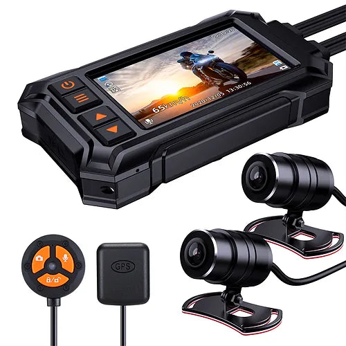 BIKER4S Dash cam per moto display LCD 3.0‘’ Wi-fi /Gps /remote control/ camera p